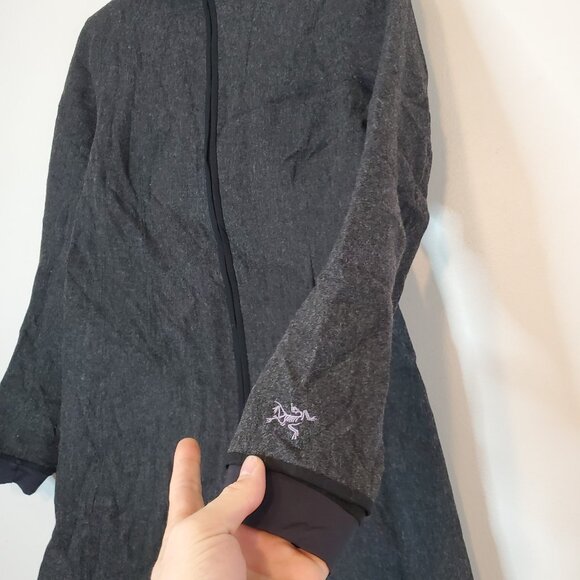 Arc'teryx Lanea Hooded Wool Midi Coat Gray Size S - Picture 3 of 7